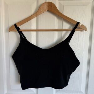 Athleta Elation Crop Top Yoga Sports Bra Black Size L